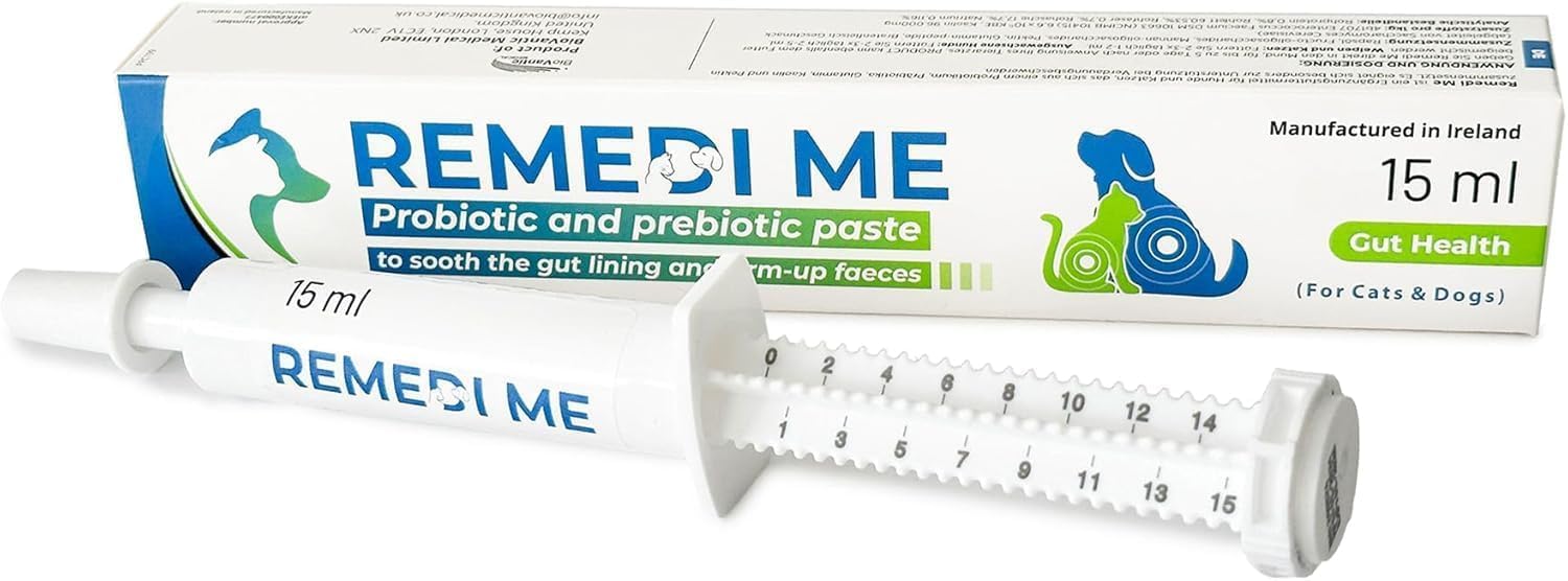 Remedime Probiotic & Prebiotic Paste to Sooth the Gut Lining and Firm-up Faeces - For Dogs & Cats | 15ml