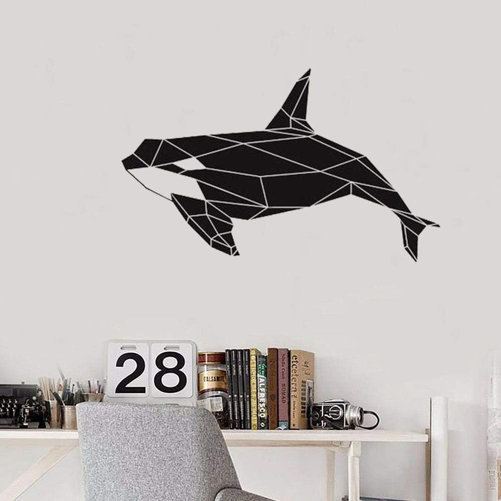Tianpengyuanshuai Geometric killer whale orca wall decal sea animal vinyl sticker children's bedroom bathroom home decoration 57x35cm