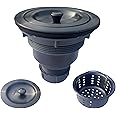 Lynnado Sink Strainer Kitchen Sink Drain Assembly Kit 3-1/2 Inch with Kitchen Sink Drain Basket,304 Stainless Steel Sink Stopper & Cover Lid，Stainless Steel Matt Black