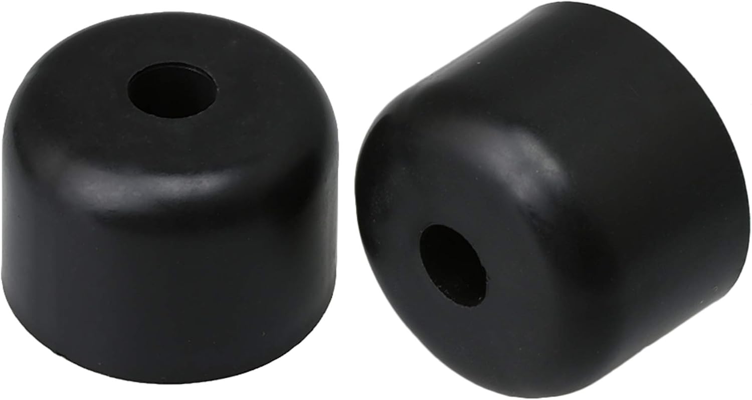 BQLZR 50mm Dia 35mm Height Black Plastic Round Furniture Leg 6mm Hole Dia for Table Chair Bed Cabinet Feet Floor Pack of 4 - Image 3