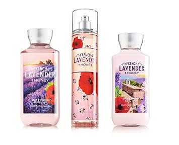 Bath Body Works French Lavender Honey Set Shower Gel 10oz Fragrance Mist 8oz Body Lotion 8oz