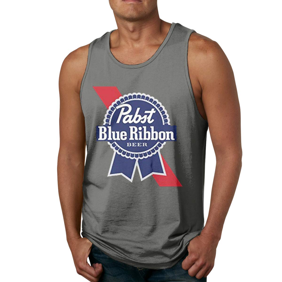 Monicame Casual S Tank Top Shirt Printed With Pabst Blue Ribbon Beer Logo