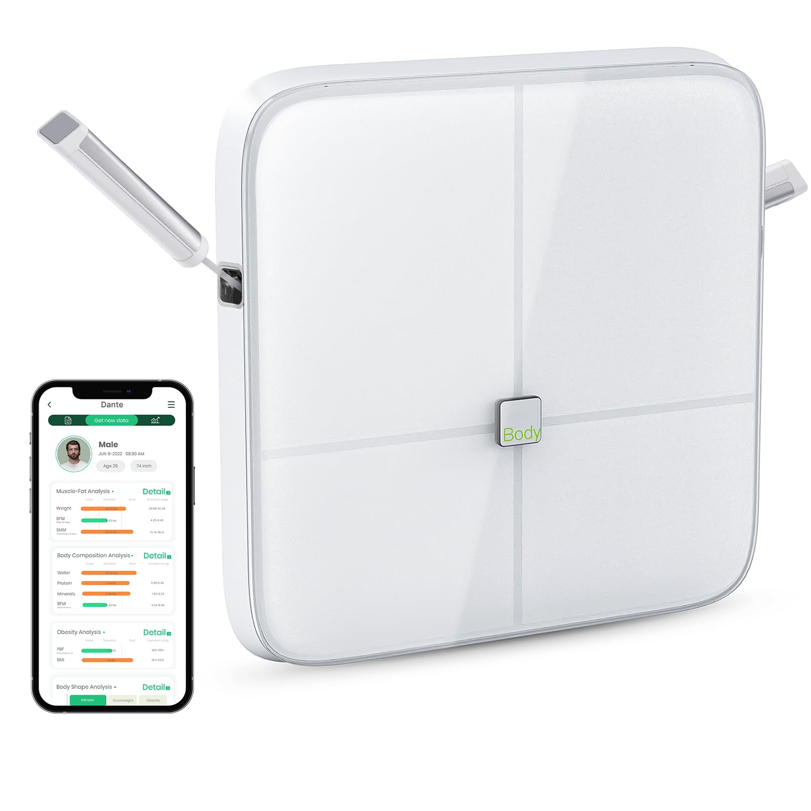 BodyPedia Body Composition Scale with Handles,App,8