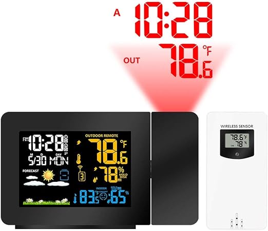 Amazon Co Jp Yzjl デジタル目覚まし時計多機能スヌーズ目覚まし時計天気予報投影時計波機能目覚まし時計 ホーム キッチン