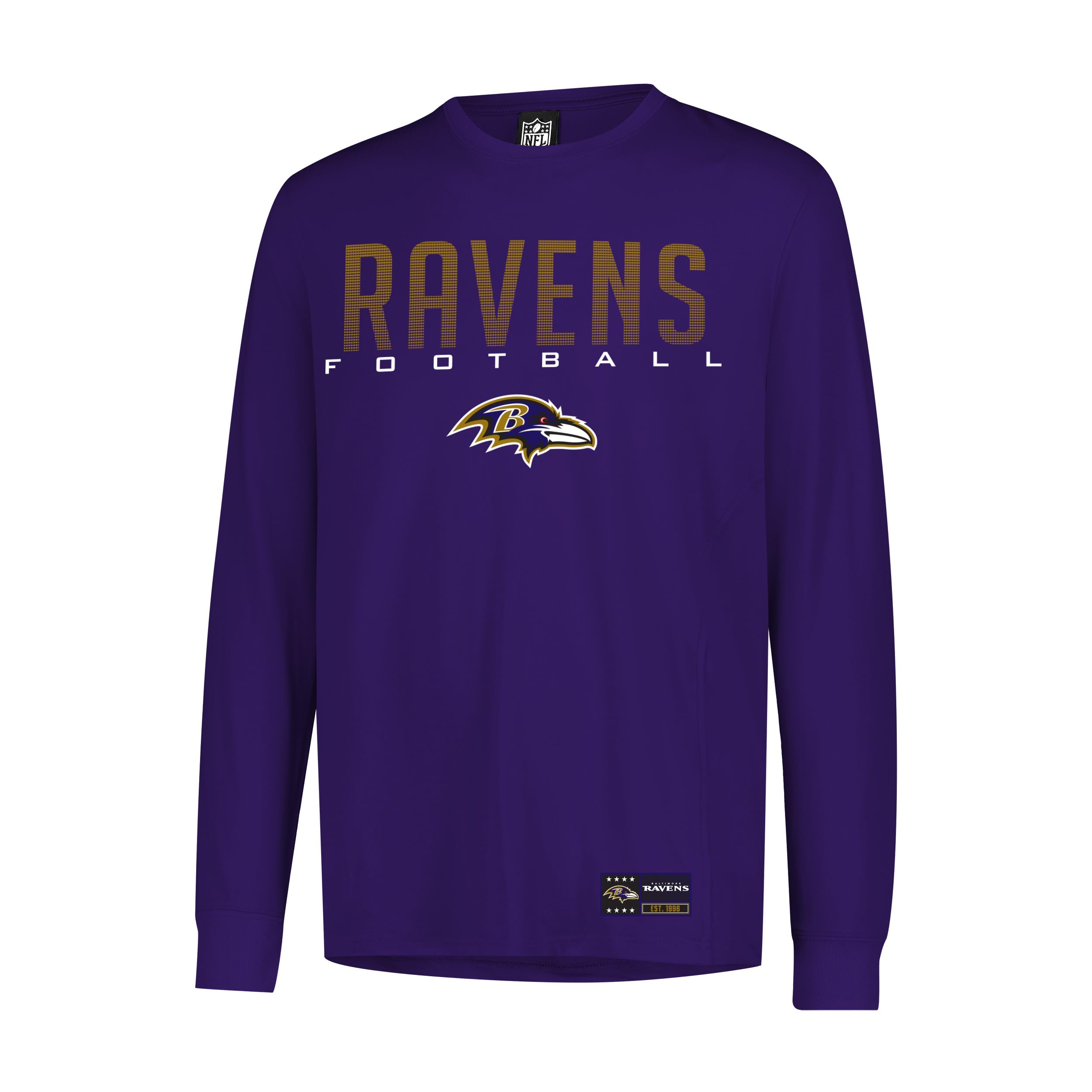 Ultra Game NFL Official Adults Super Soft Game Day Long Sleeve T-Shirt - Unisex, Baltimore Ravens, Team Color, Medium Image