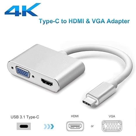 USB Type C auf HDMI Adapter 4 K – 3 in 1 Digital Multiport HDMI-Konverter mit USB 3.0 Port A Schnelles Laden der Port für all