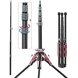 ULANZI Light Stand Carbon Fiber MT-49, Adjustable Tripod Stand for Photography with Phone Clip, 194cm/76.4inch Studio Sturdy 