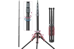 ULANZI Light Stand Carbon Fiber MT-49, Adjustable Tripod Stand for Photography with Phone Clip, 194cm/76.4inch Studio Sturdy Tripod for Speedlight Flash Softbox Strobe Light Camera with Carrying Bag