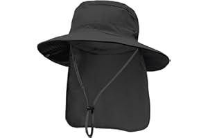 ZOORON Sun Hats for Men Women Fishing Hat with Neck Flap,UPF 50+ Sun Hat Waterproof Wide Brim Bucket Hats for Safari Hiking