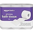 Amazon Basics Soft and Strong 2-Ply Toilet Paper, 6 Ultra Rolls = 24 Regular Rolls, Unscented, 340 Sheet (6 Rolls)