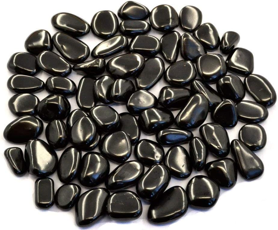 World Gems: Shungite stones 1 lbs Shungite polished tumbled stones from Karelia Russia for Reike Chakra Balacning Crystal Healing Energy Wicca EMF Protection.