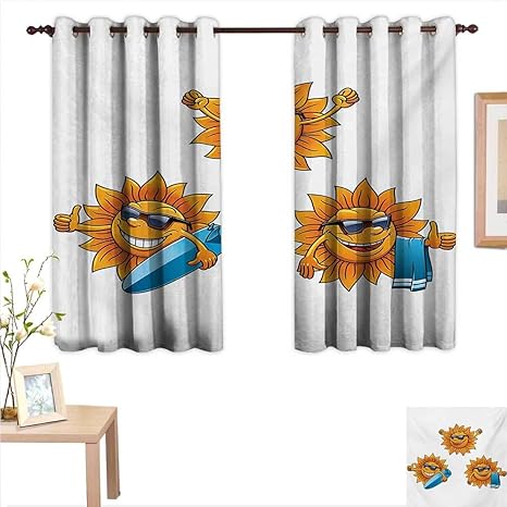 Amazon Blountdecor カートゥーン カスタマイズ カーテン 虹色 ふわふわ かわいい ロマンチック 雲 子供部屋 アート 55インチ X 39インチ 寝室 リビングルーム 勉強部屋などに W55 X L39 カーテン オンライン通販