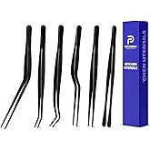 Kitchen Tweezer Tongs Set,6 Pcs Kitchen Tweezers,6.3" Cooking Tweezers Set,Stainless-Steel Food Chef Culinary Tweezers Tongs 