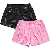 FIROTTII Men's 3 inch Satin Boxers Silk Satin Sleep Lounge Shorts Pajamas Bottom