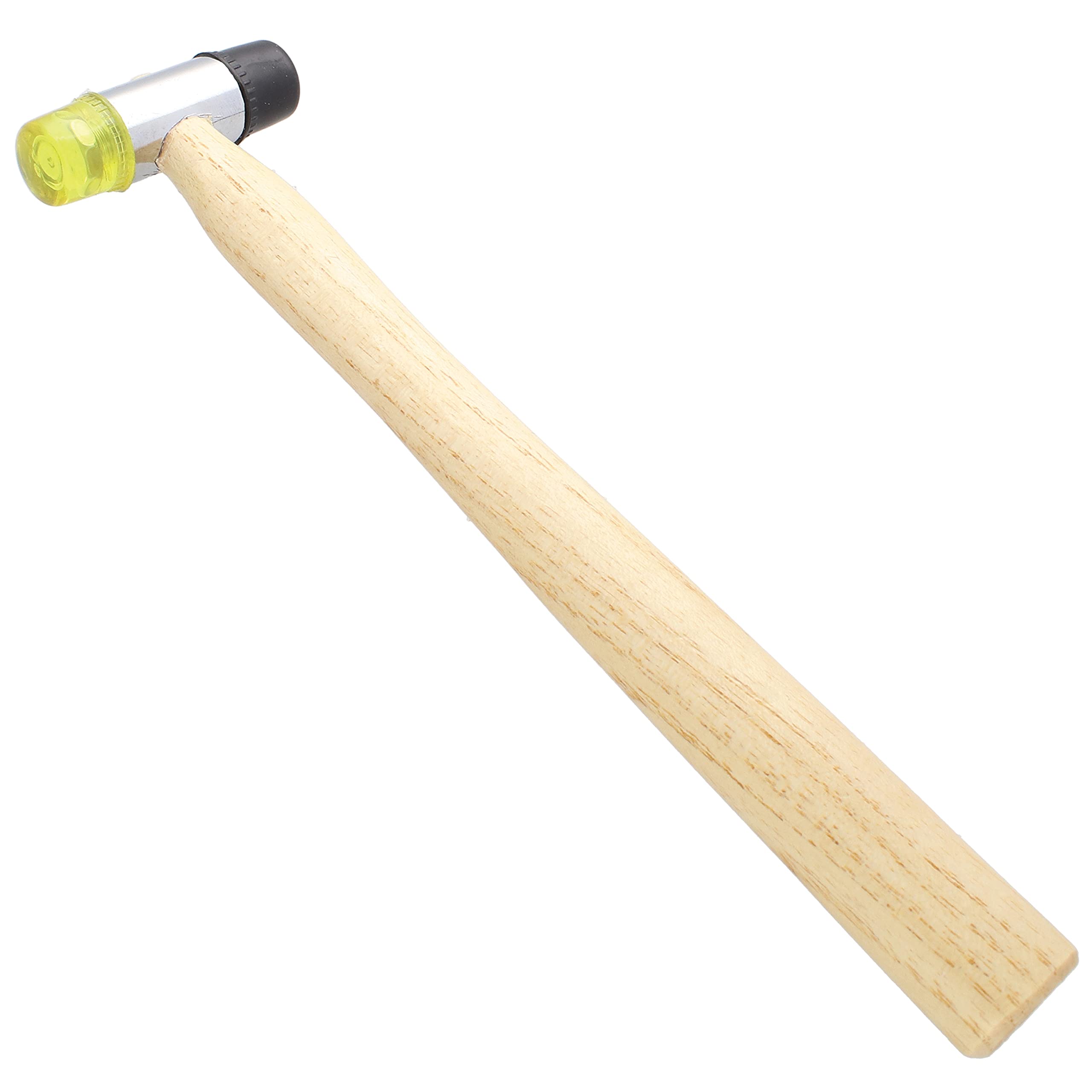 The Beadsmith Plastic-Rubber Jewelers Hammer - 9.5 Inches Wooden Handle - 61mm, 3oz Head, 17mm Faces - Use to Flatten and Shape Sheet Metal and Wire with No Risk of Marring