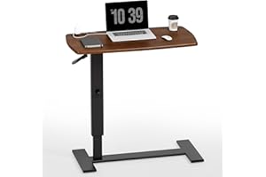 MOMINGXPENG Pneumatic Standing Overbed Table with Wheels, Medical Adjustable Bedside Table, Laptop Lift Computer Desk, Rollin