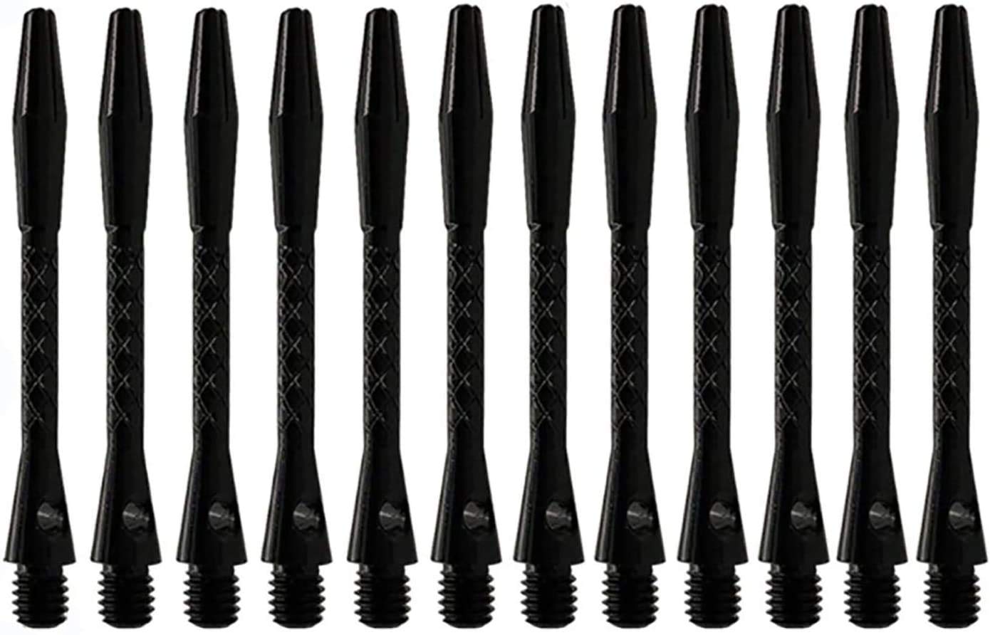 POFET 12Pack Dart Shafts in Black Metal Accessories Harrow Stems Aluminum Dart Pole Rod in Aluminum with Standard Thread