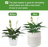 tenn well 20cm Plant Pot with Liner Cotton Indoor Planter Basket Black White view 2