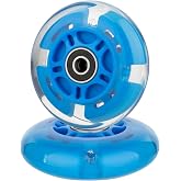 AOWISH 80mm Light Up Scooter Wheels, Scooter Rear Wheels, 2-Pack | LED Flash Flashing Replacement Wheels w/Bearings ABEC-9 for Inline Skates, Roller Blades, Kids 3-Wheeled Kick Scooters, etc