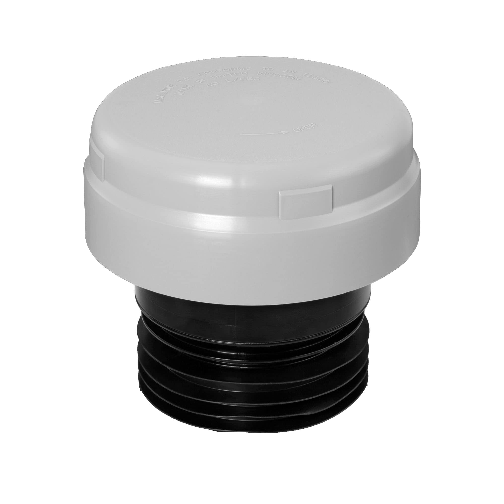 Mcalpine VP100E-GR Grey Ventapipe 100 Internal/External with dual-fit synthetic rubber finger seal outlet for 4"/110mm pipe