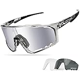 VOZAPOW Photochromic Cycling Glasses for Men Women, UV400 Sports Sunglasses for MTB, Riding, Running, Fishing, Baseball