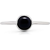 Black Onyx Delicate Ring 925 Sterling Silver Vintage Boho Chic US Size 6 7 8 (6)
