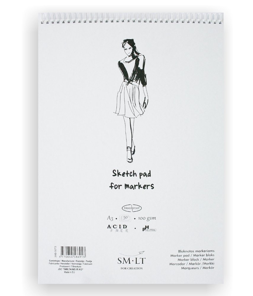 SM. LT 3MB 50ts Sketching Pad A3 Pad – White