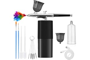 CRPEN Airbrush Paint Airbrush Kit Airbrush Compressor Airbrush Nail Airbrush Machine Air Brushes for Makeup,Nail Art,Painting, Cake, Model Coloring (Black)