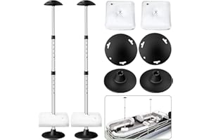 Mionovity Boat Cover Support Poles, Pontoon Boat Cover Support System, Adjustable Height Boat Support Pole for V-Hull/Pontoon/Bass/Jon Boat Cover Accessories with Weight Bag Height 53''