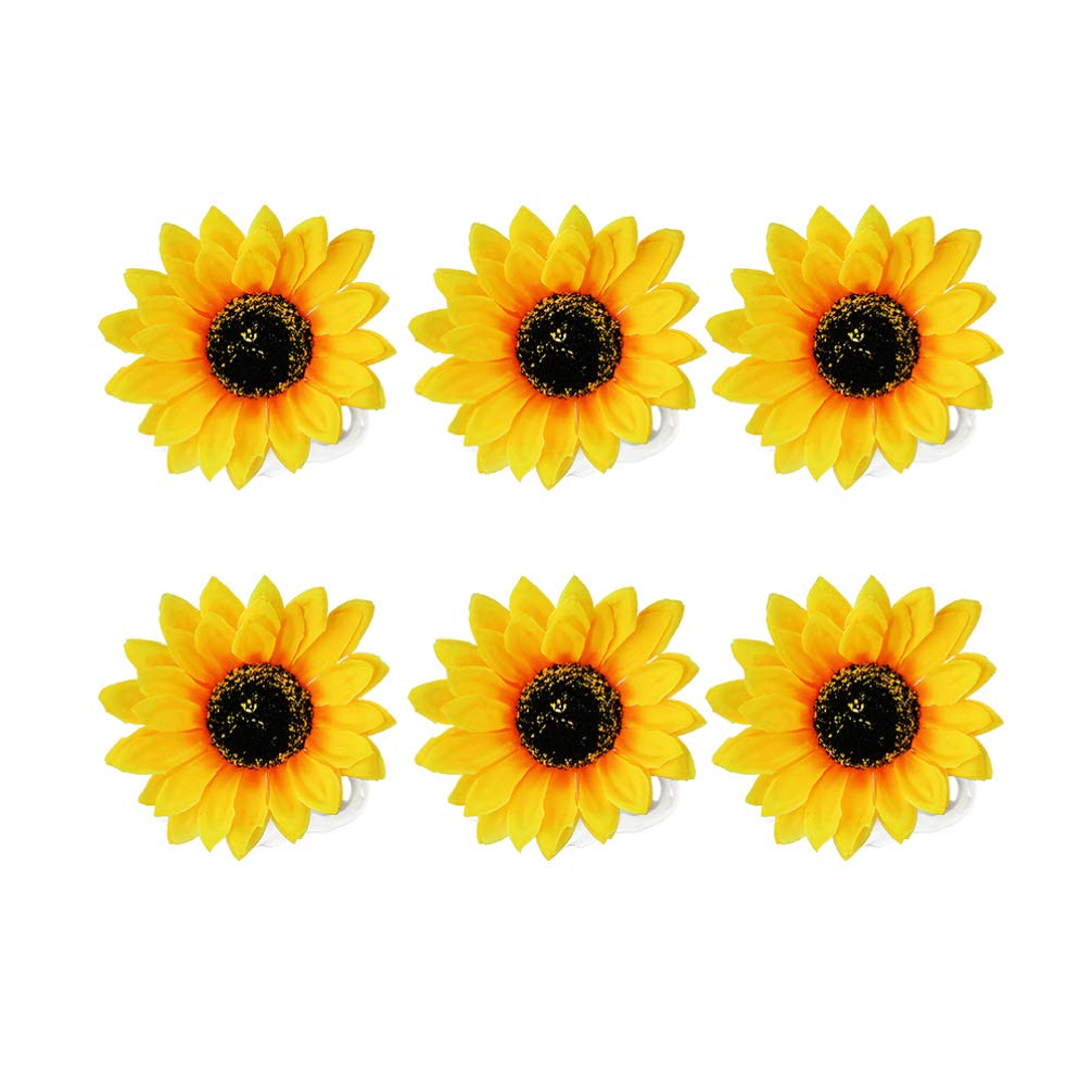 Lurrose 6pcs Simulated Sunflower Hairpin Stylish Bang Clip Flower Hairpin Hair Decorations for Women Wedding Party