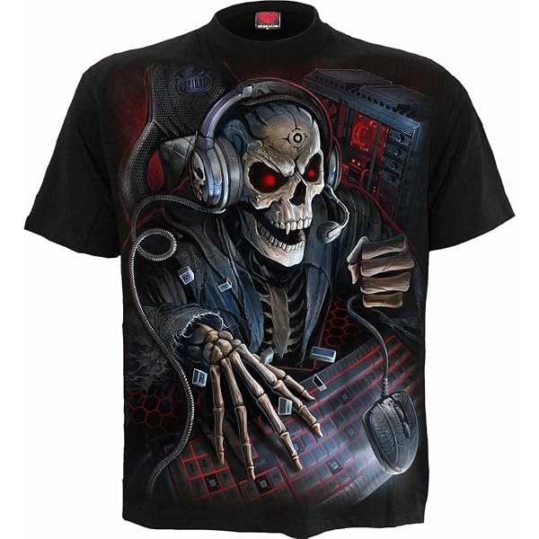 Spiral Cyber Death T-Shirt - Black 100% Cotton Gothic Design, Size Small - View #7