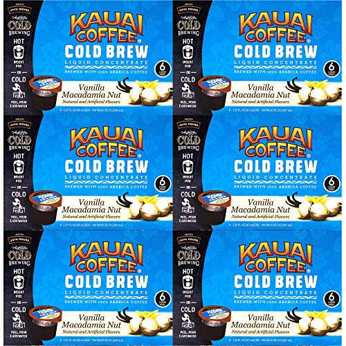 JAVA HOUSE Cold Brew Coffee Concentrate Liquid Pods Fluid Ounces-  Enjoy Hot Or Iced… (Kauai Vanilla Macadamia Nut, 36 Count) in Kuwait  Whizz