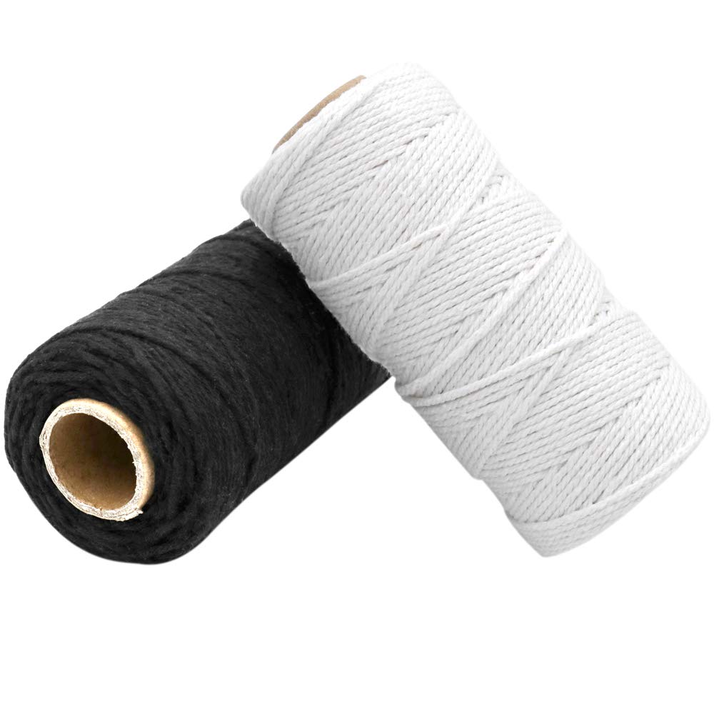 200 Meters Black and White String,2 PCS of Cotton Twine,Package ...