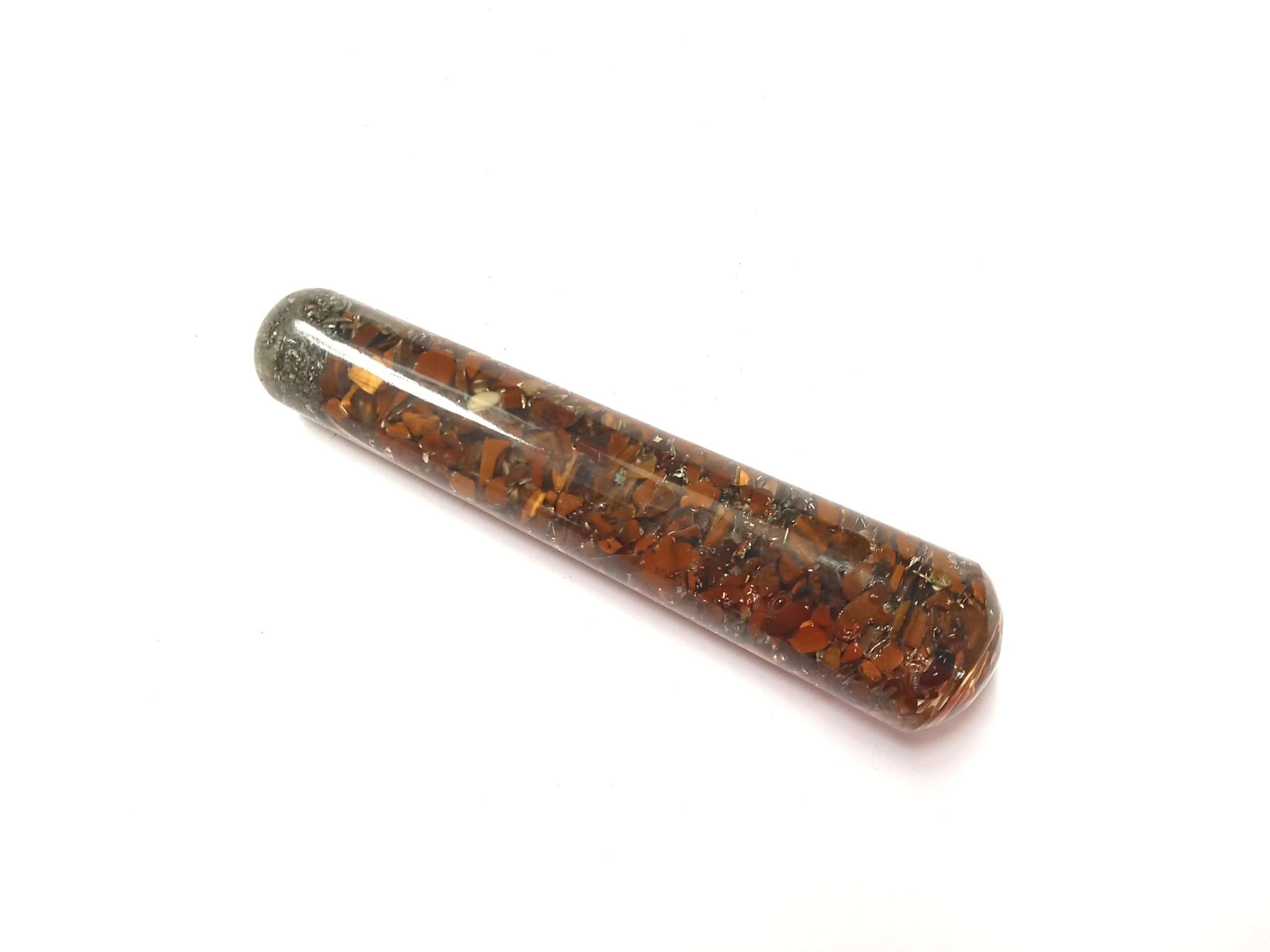 Prajet Energized Orgonite Smooth Massage Wand Stick Energetic Copper Chokurei Reiki Healing Genuine Crystal Divine (Tiger Smooth)