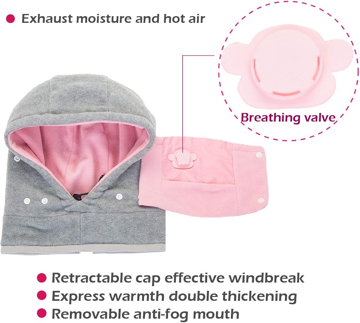 Azarxis Kids Balaclava Fleece Ski Face Mask Hat Neck Warmer Nose Cover Winter Animal Hood Cap for Boys Girls (Pink (Unicorn)): Clothing