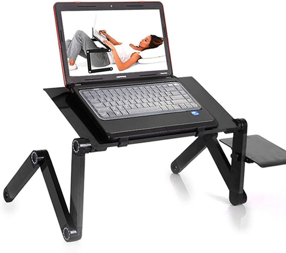 Laptop Stand Desk Portable Table Bed Sofa Folding Adjustable Width Stand Tray Stand up Desk (black2)