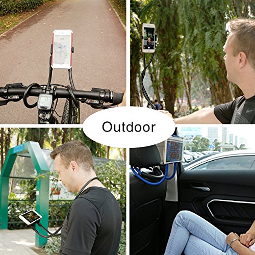 Neck Cell Phone Holder for Desk Bed,Bike and Motorcycle Phone Mount ,Universal Lazy Bracket Mobile Phone Stand Holder (Blue) - Thumbnail 5