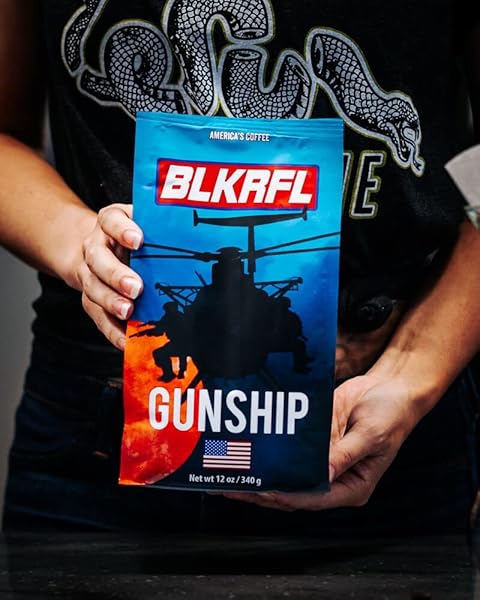 BLACK RIFLE COFFEE COMPANY GROUND COFFEE LIGHT ROAST – ROASTED BLEND MADE FROM PURE ARABICA BEANS – COLOMBIAN & BRAZILIAN BEANS – VETERAN FOUNDED & AMERICAN MADE (GUNSHIP ROAST, 12OZ BAG)
