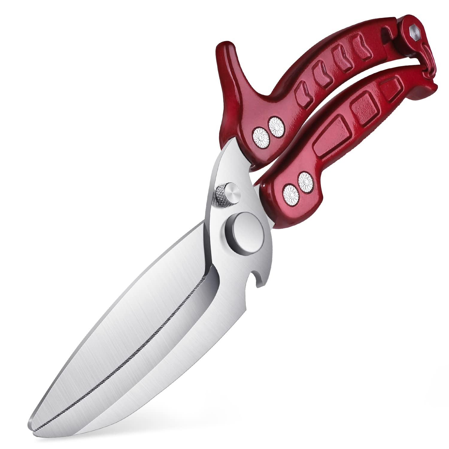 DRAGON RIOT Poultry Shears, Sharp Kitchen Scissors Heavy Duty, Red Kitchen Shears, Meat Cooking Scissors, Dishwasher Safe