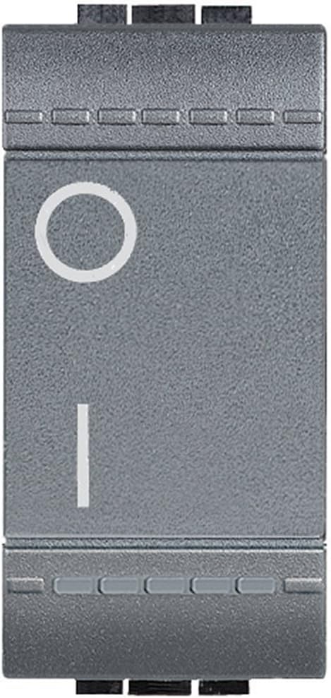 BTicino sl4002nf LIVINGLIGHT Amp Double-Pole Switch Illuminated N, Anthracite