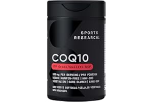 Sports Research CoQ10 (100mg) Enhanced w/Coconut Oil & Bioperine (Black Pepper) for Better Absorption | Vegan Certified, Non-