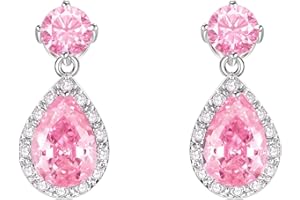 VONSSY Drop Dangle Earrings | Gemstones Waterdrop Teardrop White Gold Plated Crystal Hanging Cubic Zirconia Hypoallergenic Earrings | Stylish Jewelry Gift for Mother Daughter Wife