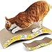 Cat Scratcher Cardboard for Kittens, LOYEH Corrugated Scratching Pad with Wave Curved Young Cats Catnip Cardboard Sofa Lounge Wave,16x8x1.5 inches Brown