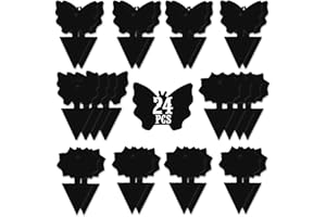 USKICH Sticky Trap Fruit Fly and Gnat Trap Sticky Bug Traps Fungus Traps for Indoor/Outdoor Insect Catcher for White Flies,Mosquitoes,Fungus Gnats,Lying Insects (24 Pcs Black)