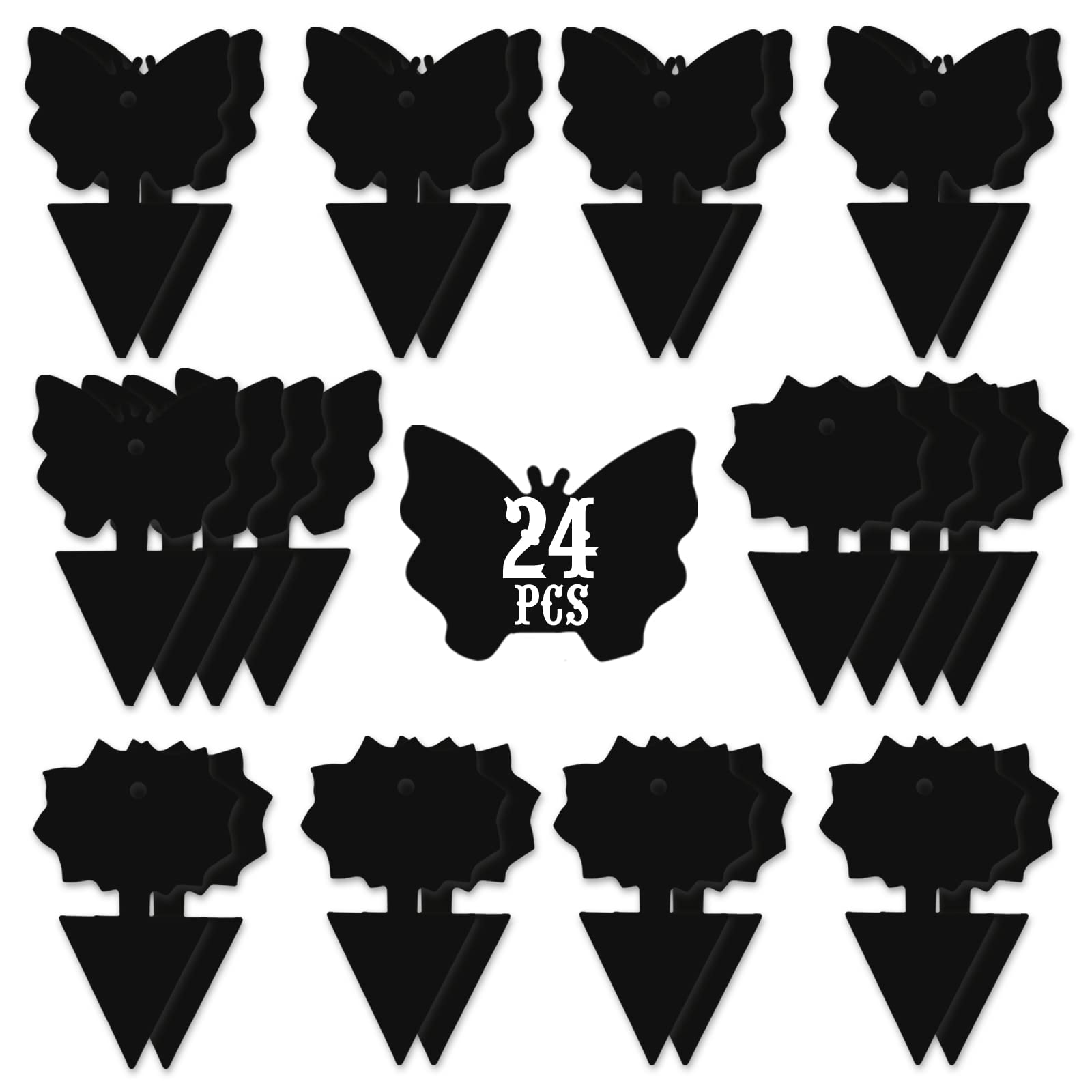 Photo 1 of USKICH Sticky Trap Fruit Fly and Gnat Trap Sticky Bug Traps Fungus Traps for Indoor/Outdoor Insect Catcher for White Flies,Mosquitoes,Fungus Gnats,Lying Insects (24 Pcs Black)