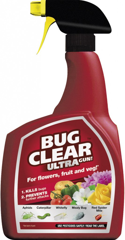 Miracle-Gro 18981 BugClear Ultra Gun, 1 Litre, Clear Bugs, Pests and Major Insects from Flowers, Fruit and Veg Plants