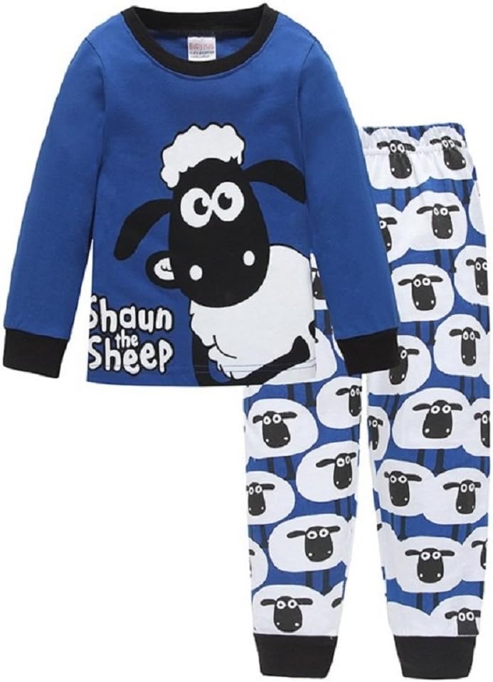 Hooyi Baby Boy Sleepwear Cotton Children Casual Shaun The Sheep Pajamas Set (100(4))