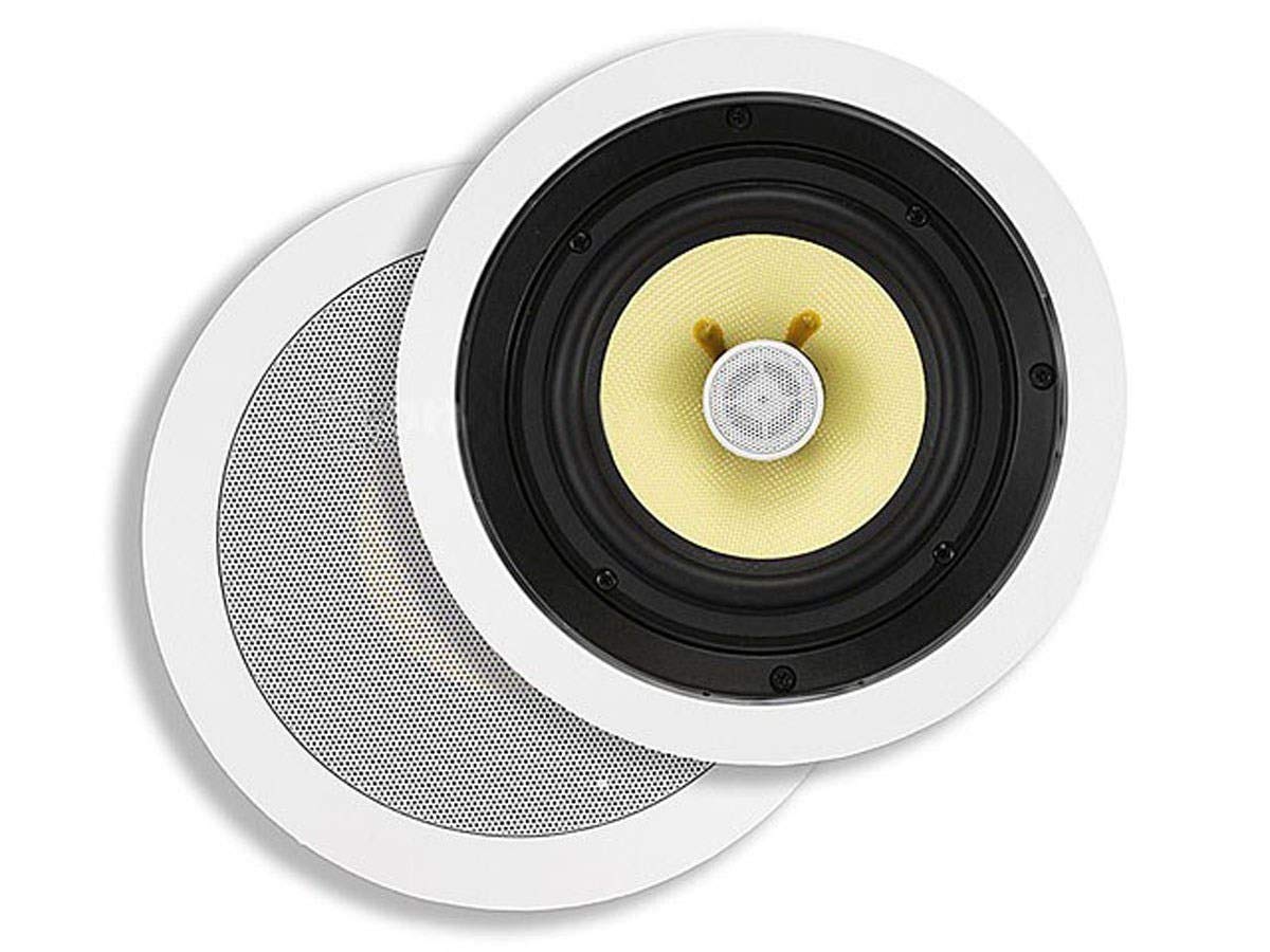 Monoprice 2-Way in-Ceiling Speakers 6.5 Inch (Pair) 50W Nominal, 100W Max, Aramid Fiber Fiber Cone Driver - Caliber Series