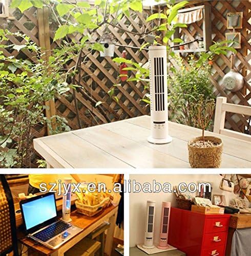 JY502A 12 Inch Mini Bladeless Desktop USB Air Conditioner Table Tower Fan (black, white) (white)