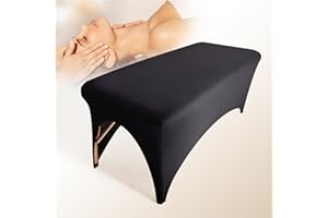 HOLITS Spa Bed Cover Professional Lash Bed Cover Stretchy Massage Table Cover Beauty Bed Protective Topper, Excellent for Lash Extension, Spa, Massage, Beauty Salon, Wax, Tattoo Bed and Table (Black)